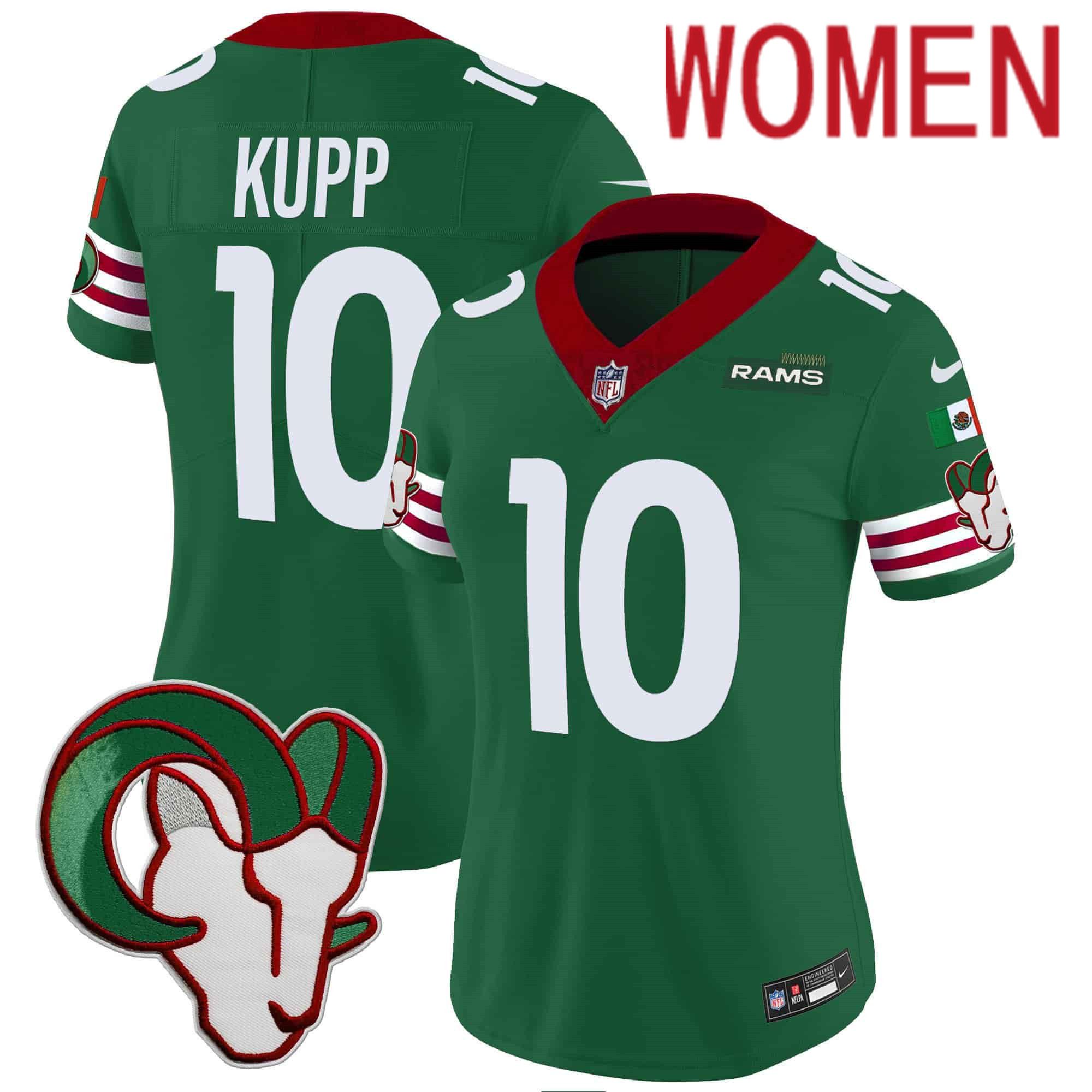 Women Los Angeles Rams #10 Kupp Green 2024 Nike Mexico Vapor Limited NFL Jersey